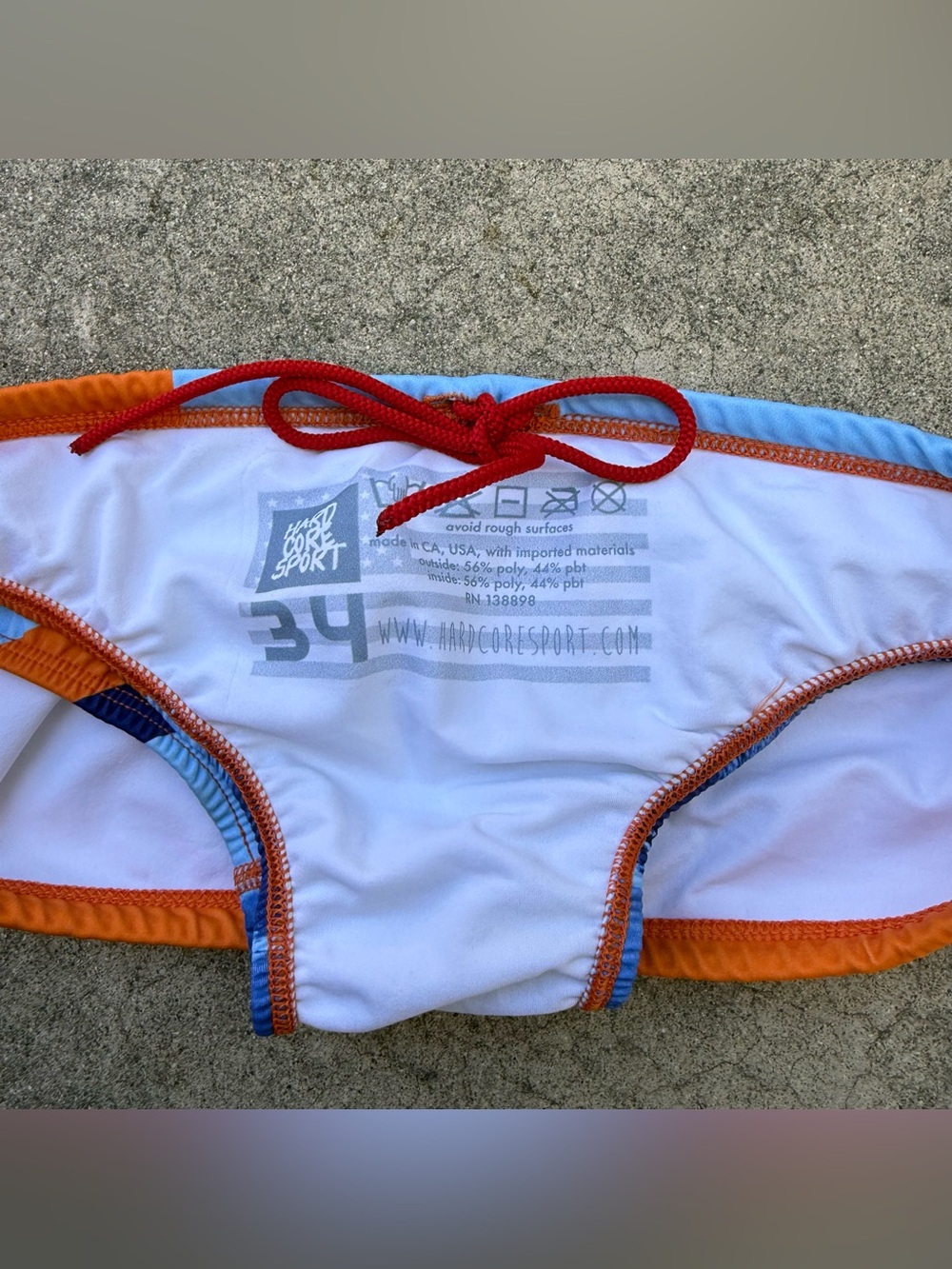 HARDCORESPORT Brief Swimsuit size 34 Malibu water polo camp 2018 men’s swim - Picture 3 of 4